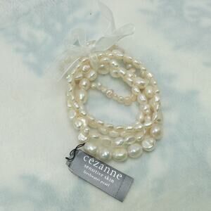 Cezanne Freshwater Pearl Stretch Bracelet Set of 5 NEW